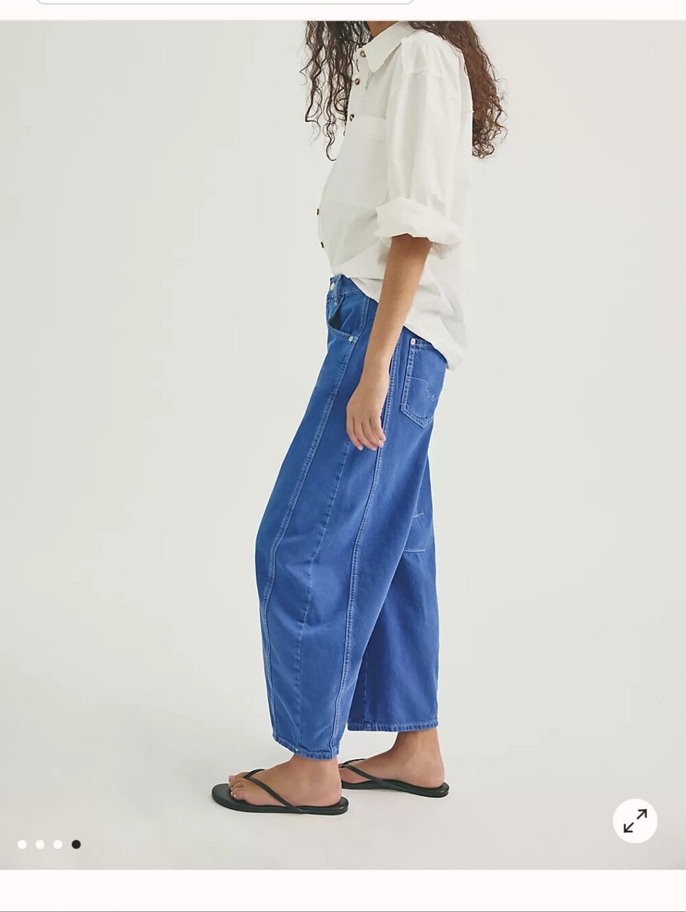 NWOT We The Free Good Luck Mid Rise Barrel Jeans in Blue Jay - Picture 4 of 13